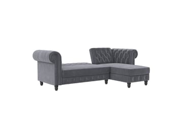 Bäddsoffa Felix 241x154x83 cm, Antracit, Sammet - 241x154x83 cm, Antracit, Sammet - Möbler - Soffa - Bäddsoffa - Bäddsoffa divan