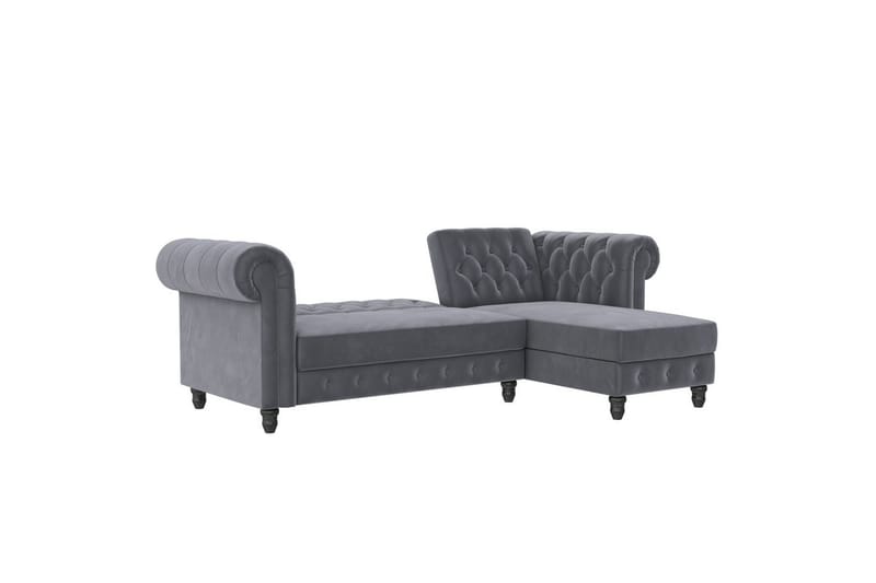 Bäddsoffa Felix 241x154x83 cm, Antracit, Sammet - 241x154x83 cm, Antracit, Sammet - Möbler - Soffa - Bäddsoffa - Bäddsoffa divan