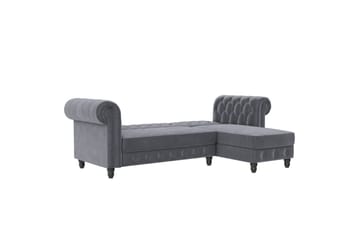 Bäddsoffa Felix 241x154x83 cm, Antracit, Sammet - 241x154x83 cm, Antracit, Sammet - Möbler - Soffa - Bäddsoffa - Bäddsoffa divan