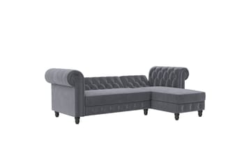 Bäddsoffa Felix 241x154x83 cm, Antracit, Sammet - 241x154x83 cm, Antracit, Sammet - Möbler - Soffa - Bäddsoffa - Bäddsoffa divan