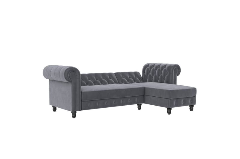 Bäddsoffa Felix 241x154x83 cm, Antracit, Sammet - 241x154x83 cm, Antracit, Sammet - Möbler - Soffa - Bäddsoffa - Bäddsoffa divan