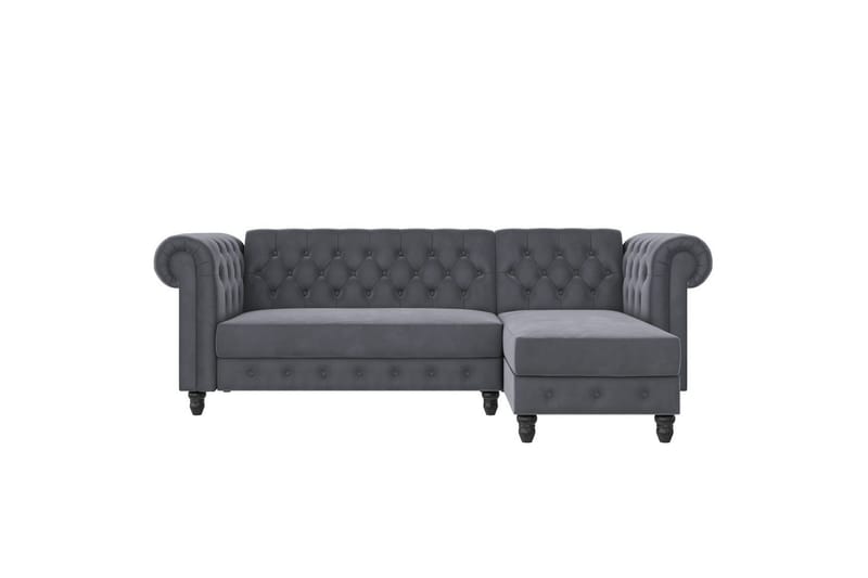 Bäddsoffa Felix 241x154x83 cm, Antracit, Sammet - 241x154x83 cm, Antracit, Sammet - Möbler - Soffa - Bäddsoffa - Bäddsoffa divan