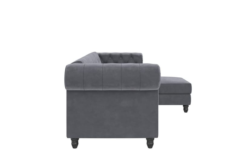 Bäddsoffa Felix 241x154x83 cm, Antracit, Sammet - 241x154x83 cm, Antracit, Sammet - Möbler - Soffa - Bäddsoffa - Bäddsoffa divan