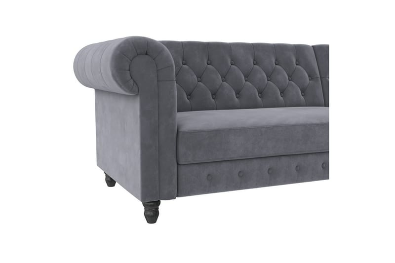 Bäddsoffa Felix 241x154x83 cm, Antracit, Sammet - 241x154x83 cm, Antracit, Sammet - Möbler - Soffa - Bäddsoffa - Bäddsoffa divan