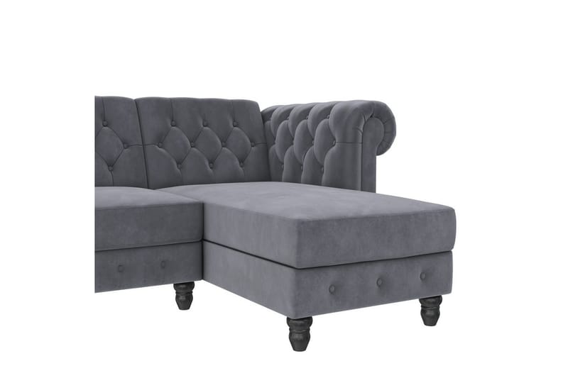 Bäddsoffa Felix 241x154x83 cm, Antracit, Sammet - 241x154x83 cm, Antracit, Sammet - Möbler - Soffa - Bäddsoffa - Bäddsoffa divan