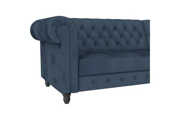 Bäddsoffa Felix 241x154x83 cm, Blå, Sammet/Trä/Metall - 241x154x83 cm, Blå, Sammet/Trä/Metall - Möbler - Soffa - Bäddsoffa - Bäddsoffa divan