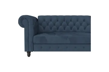 Bäddsoffa Felix 241x154x83 cm, Blå, Sammet/Trä/Metall - 241x154x83 cm, Blå, Sammet/Trä/Metall - Möbler - Soffa - Bäddsoffa - Bäddsoffa divan