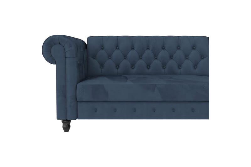 Bäddsoffa Felix 241x154x83 cm, Blå, Sammet/Trä/Metall - 241x154x83 cm, Blå, Sammet/Trä/Metall - Möbler - Soffa - Bäddsoffa - Bäddsoffa divan