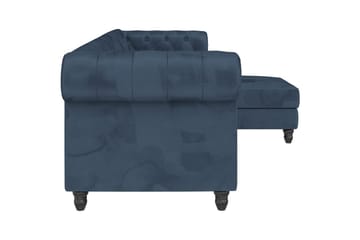 Bäddsoffa Felix 241x154x83 cm, Blå, Sammet/Trä/Metall - 241x154x83 cm, Blå, Sammet/Trä/Metall - Möbler - Soffa - Bäddsoffa - Bäddsoffa divan