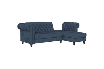 Bäddsoffa Felix 241x154x83 cm, Blå, Sammet/Trä/Metall - 241x154x83 cm, Blå, Sammet/Trä/Metall - Möbler - Soffa - Bäddsoffa - Bäddsoffa divan