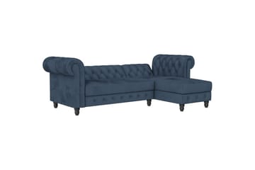 Bäddsoffa Felix 241x154x83 cm, Blå, Sammet/Trä/Metall - 241x154x83 cm, Blå, Sammet/Trä/Metall - Möbler - Soffa - Bäddsoffa - Bäddsoffa divan