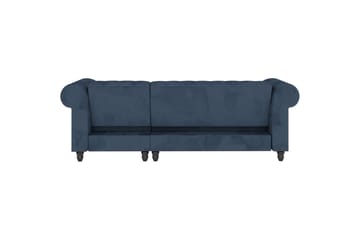 Bäddsoffa Felix 241x154x83 cm, Blå, Sammet/Trä/Metall - 241x154x83 cm, Blå, Sammet/Trä/Metall - Möbler - Soffa - Bäddsoffa - Bäddsoffa divan
