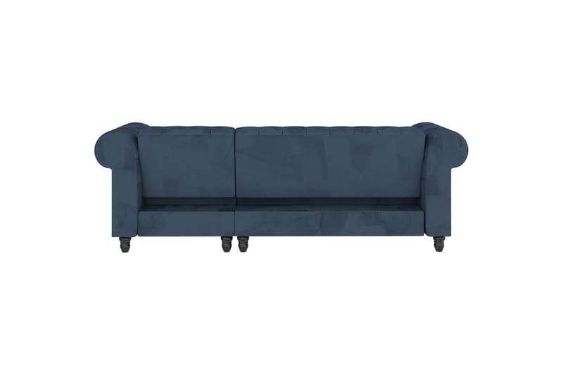 Bäddsoffa Felix 241x154x83 cm, Blå, Sammet/Trä/Metall - 241x154x83 cm, Blå, Sammet/Trä/Metall - Möbler - Soffa - Bäddsoffa - Bäddsoffa divan