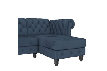 Bäddsoffa Felix 241x154x83 cm, Blå, Sammet/Trä/Metall - 241x154x83 cm, Blå, Sammet/Trä/Metall - Möbler - Soffa - Bäddsoffa - Bäddsoffa divan