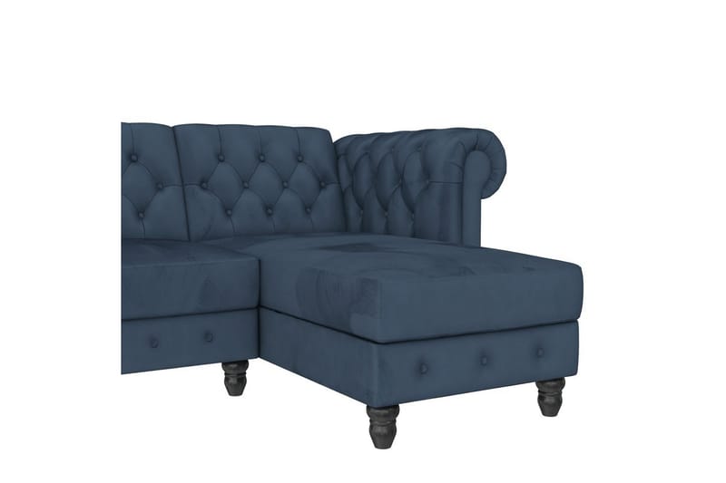 Bäddsoffa Felix 241x154x83 cm, Blå, Sammet/Trä/Metall - 241x154x83 cm, Blå, Sammet/Trä/Metall - Möbler - Soffa - Bäddsoffa - Bäddsoffa divan