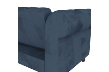Bäddsoffa Felix 241x154x83 cm, Blå, Sammet/Trä/Metall - 241x154x83 cm, Blå, Sammet/Trä/Metall - Möbler - Soffa - Bäddsoffa - Bäddsoffa divan