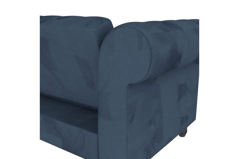 Bäddsoffa Felix 241x154x83 cm, Blå, Sammet/Trä/Metall - 241x154x83 cm, Blå, Sammet/Trä/Metall - Möbler - Soffa - Bäddsoffa - Bäddsoffa divan