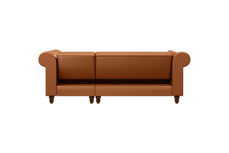 Bäddsoffa Felix 241x154x83 cm, Cognac, PU/trä/metall - 241x154x83 cm, Cognac, PU/trä/metall - Möbler - Soffa - Bäddsoffa - Bäddsoffa divan