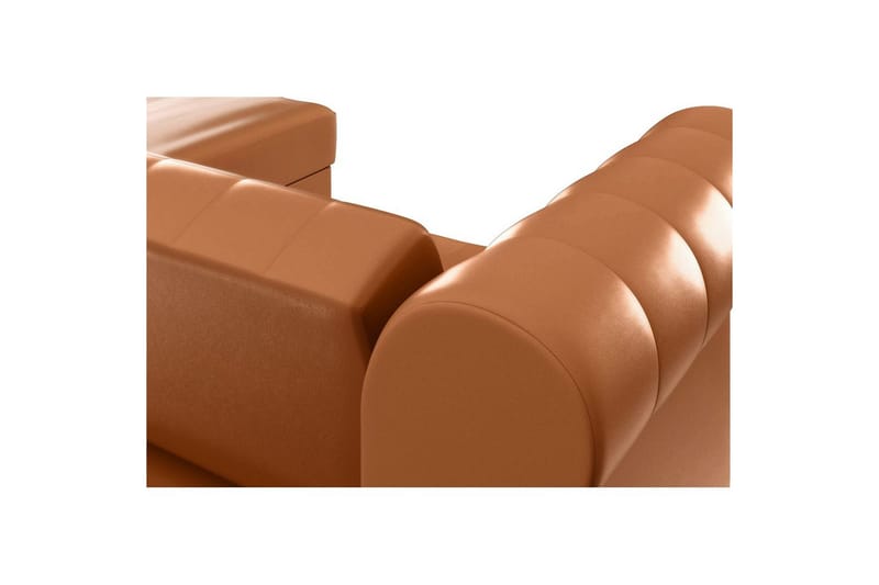 Bäddsoffa Felix 241x154x83 cm, Cognac, PU/trä/metall - 241x154x83 cm, Cognac, PU/trä/metall - Möbler - Soffa - Bäddsoffa - Bäddsoffa divan