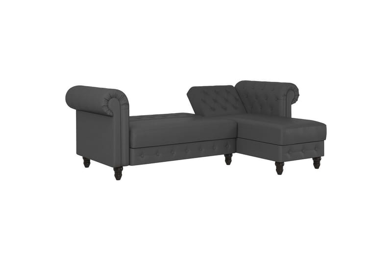 Bäddsoffa Felix 241x154x83 cm, Grå, PU/trä/metall - 241x154x83 cm, Grå, PU/trä/metall - Möbler - Soffa - Bäddsoffa - Bäddsoffa divan