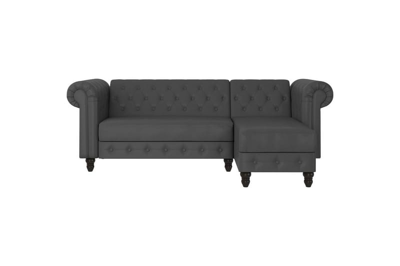 Bäddsoffa Felix 241x154x83 cm, Grå, PU/trä/metall - 241x154x83 cm, Grå, PU/trä/metall - Möbler - Soffa - Bäddsoffa - Bäddsoffa divan