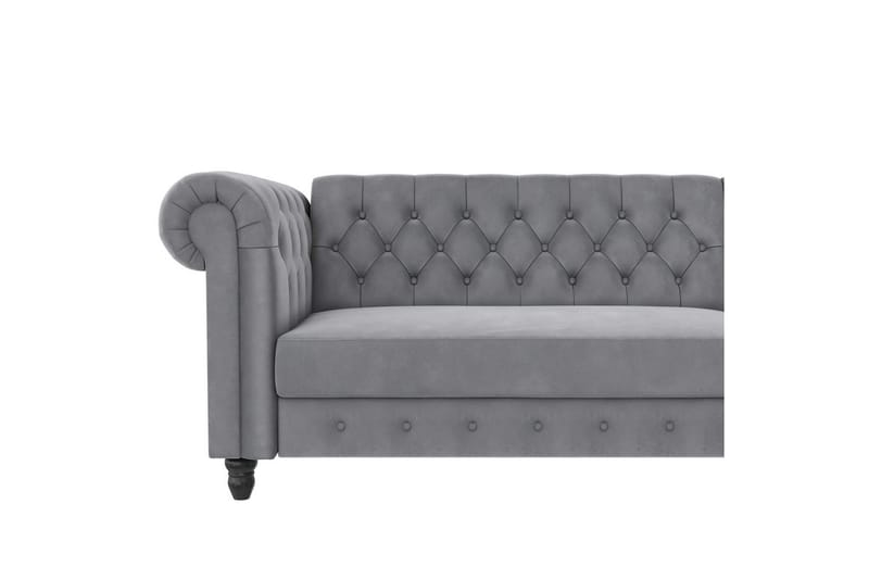 Bäddsoffa Felix 241x154x83 cm, Ljusgrå, Sammet - 241x154x83 cm, Ljusgrå, Sammet - Möbler - Soffa - Bäddsoffa - Bäddsoffa divan