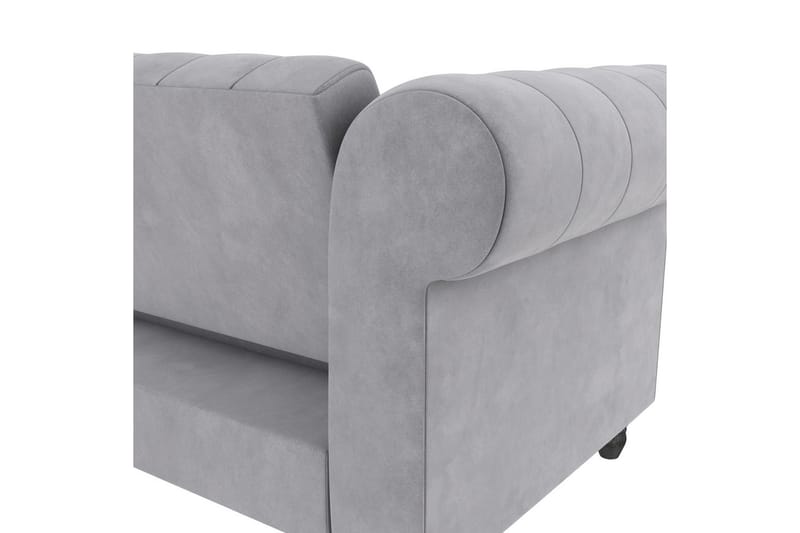 Bäddsoffa Felix 241x154x83 cm, Ljusgrå, Sammet - 241x154x83 cm, Ljusgrå, Sammet - Möbler - Soffa - Bäddsoffa - Bäddsoffa divan