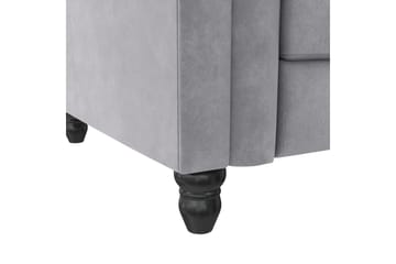 Bäddsoffa Felix 241x154x83 cm, Ljusgrå, Sammet - 241x154x83 cm, Ljusgrå, Sammet - Möbler - Soffa - Bäddsoffa - Bäddsoffa divan