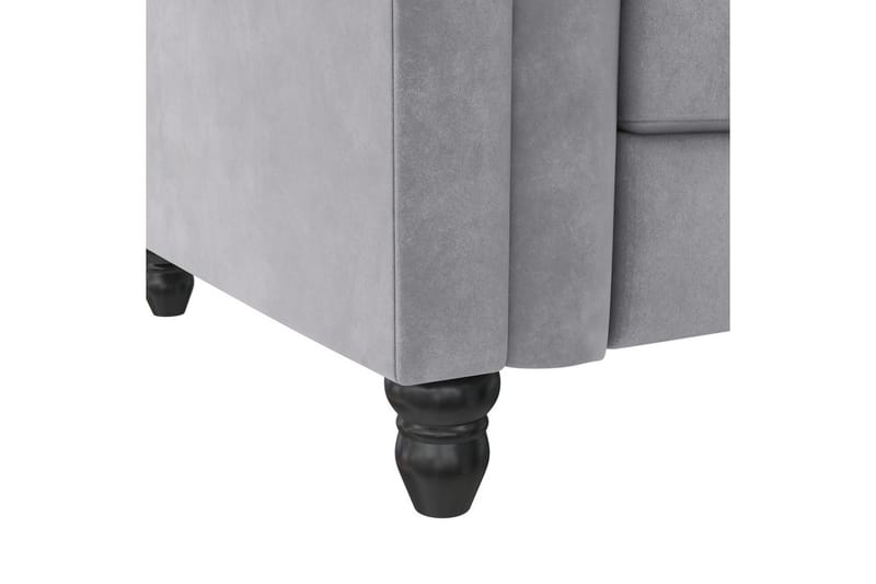 Bäddsoffa Felix 241x154x83 cm, Ljusgrå, Sammet - 241x154x83 cm, Ljusgrå, Sammet - Möbler - Soffa - Bäddsoffa - Bäddsoffa divan