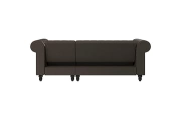 Bäddsoffa Felix 241x154x83 cm, Mörkbrun, Mikrofiber/Trä/Metall - 241x154x83 cm, Mörkbrun, Mikrofiber/Trä/Metall - Möbler - Soffa - Bäddsoffa - Bäddsoffa divan