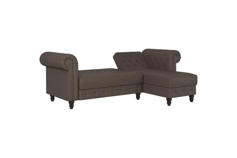 Bäddsoffa Felix 241x154x83 cm, Mörkbrun, Mikrofiber/Trä/Metall - 241x154x83 cm, Mörkbrun, Mikrofiber/Trä/Metall - Möbler - Soffa - Bäddsoffa - Bäddsoffa divan