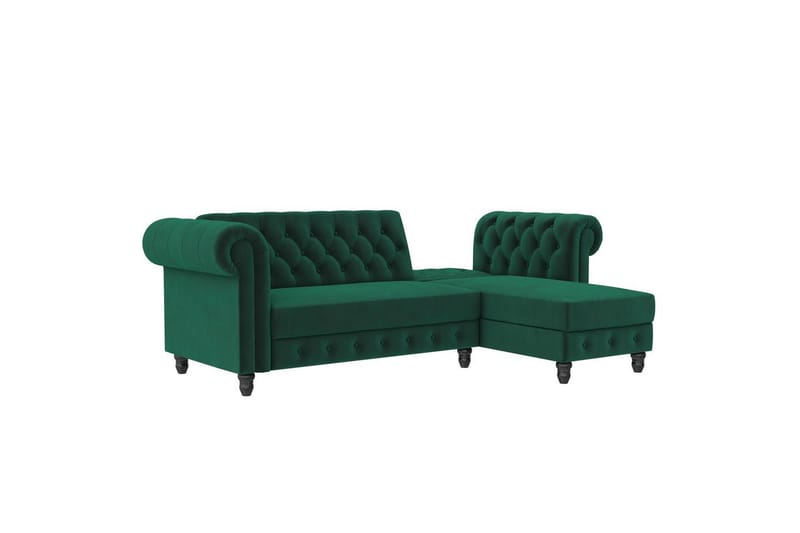 Bäddsoffa Felix 241x154x83 cm, Mörkgrön, Sammet - 241x154x83 cm, Mörkgrön, Sammet - Möbler - Soffa - Bäddsoffa - Bäddsoffa divan