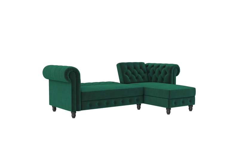 Bäddsoffa Felix 241x154x83 cm, Mörkgrön, Sammet - 241x154x83 cm, Mörkgrön, Sammet - Möbler - Soffa - Bäddsoffa - Bäddsoffa divan