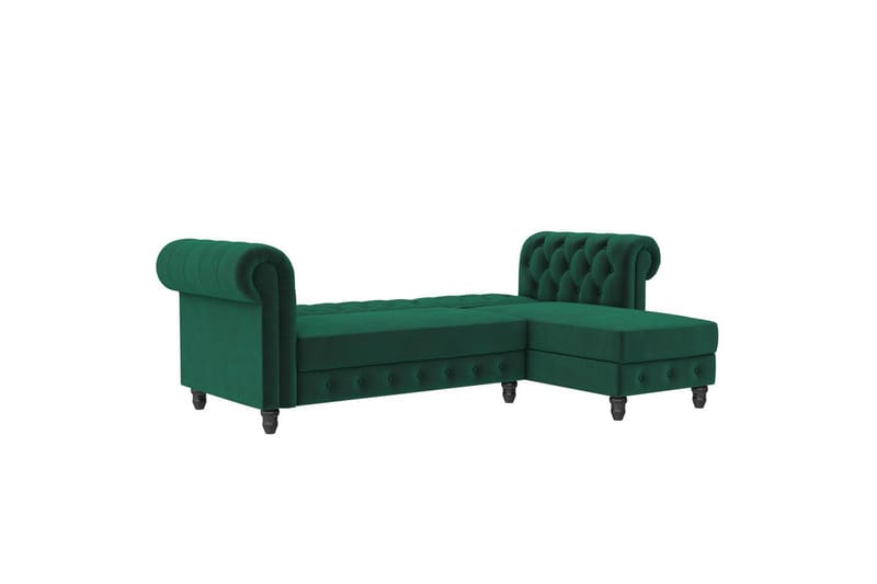 Bäddsoffa Felix 241x154x83 cm, Mörkgrön, Sammet - 241x154x83 cm, Mörkgrön, Sammet - Möbler - Soffa - Bäddsoffa - Bäddsoffa divan