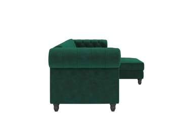 Bäddsoffa Felix 241x154x83 cm, Mörkgrön, Sammet - 241x154x83 cm, Mörkgrön, Sammet - Möbler - Soffa - Bäddsoffa - Bäddsoffa divan