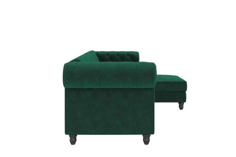 Bäddsoffa Felix 241x154x83 cm, Mörkgrön, Sammet - 241x154x83 cm, Mörkgrön, Sammet - Möbler - Soffa - Bäddsoffa - Bäddsoffa divan