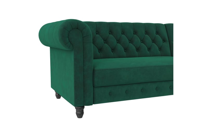 Bäddsoffa Felix 241x154x83 cm, Mörkgrön, Sammet - 241x154x83 cm, Mörkgrön, Sammet - Möbler - Soffa - Bäddsoffa - Bäddsoffa divan
