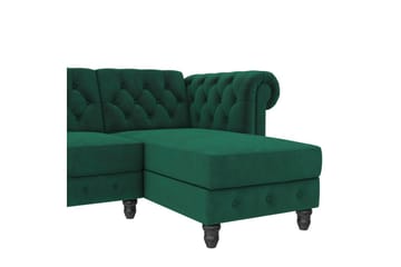 Bäddsoffa Felix 241x154x83 cm, Mörkgrön, Sammet - 241x154x83 cm, Mörkgrön, Sammet - Möbler - Soffa - Bäddsoffa - Bäddsoffa divan