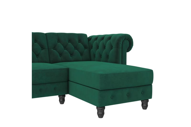 Bäddsoffa Felix 241x154x83 cm, Mörkgrön, Sammet - 241x154x83 cm, Mörkgrön, Sammet - Möbler - Soffa - Bäddsoffa - Bäddsoffa divan