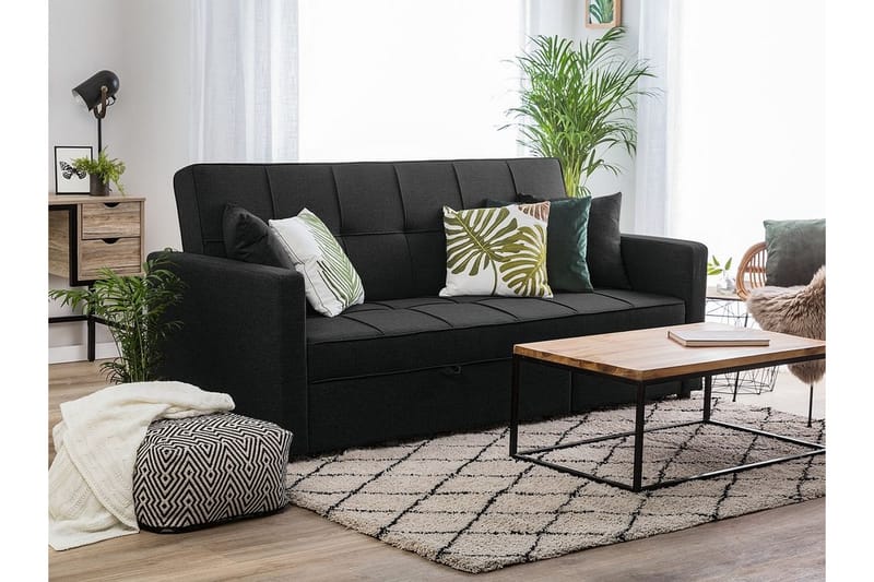 Bäddsoffa Glomma 207 cm - Svart - Möbler - Soffa - Bäddsoffa - Bäddsoffa längsbäddad