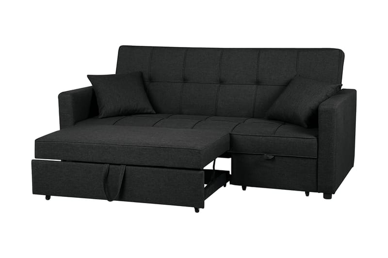 Bäddsoffa Glomma 207 cm - Svart - Möbler - Soffa - Bäddsoffa - Bäddsoffa längsbäddad