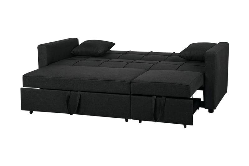 Bäddsoffa Glomma 207 cm - Svart - Möbler - Soffa - Bäddsoffa - Bäddsoffa längsbäddad