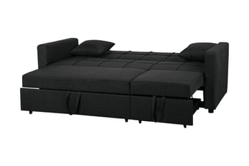 Bäddsoffa Glomma 207 cm - Svart - Möbler - Soffa - Bäddsoffa - Bäddsoffa längsbäddad