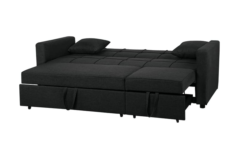 Bäddsoffa Glomma 207 cm - Svart - Möbler - Soffa - Bäddsoffa - Bäddsoffa längsbäddad