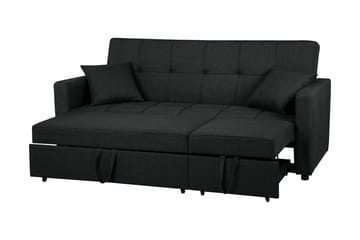 Bäddsoffa Glomma 207 cm - Svart - Möbler - Soffa - Bäddsoffa - Bäddsoffa längsbäddad