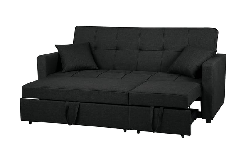 Bäddsoffa Glomma 207 cm - Svart - Möbler - Soffa - Bäddsoffa - Bäddsoffa längsbäddad