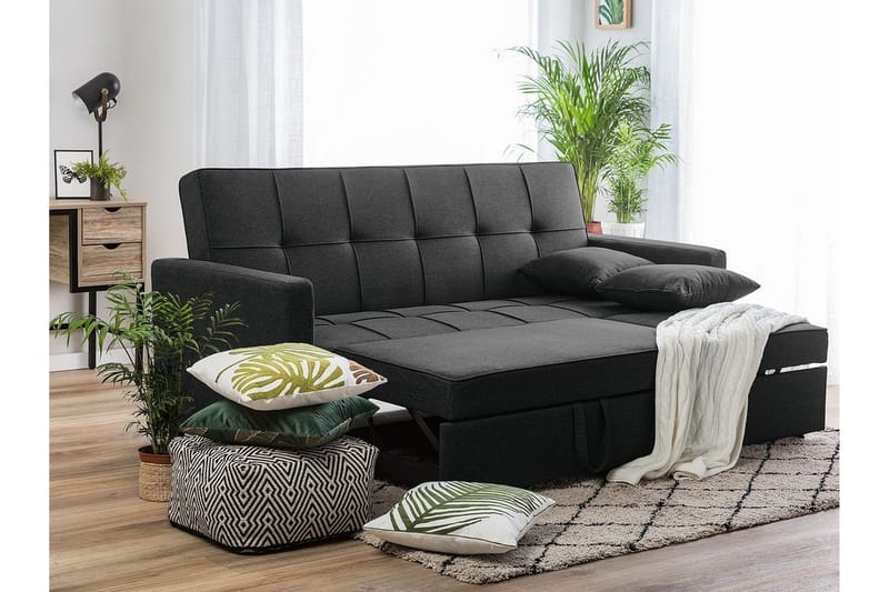 Bäddsoffa Glomma 207 cm - Svart - Möbler - Soffa - Bäddsoffa - Bäddsoffa längsbäddad