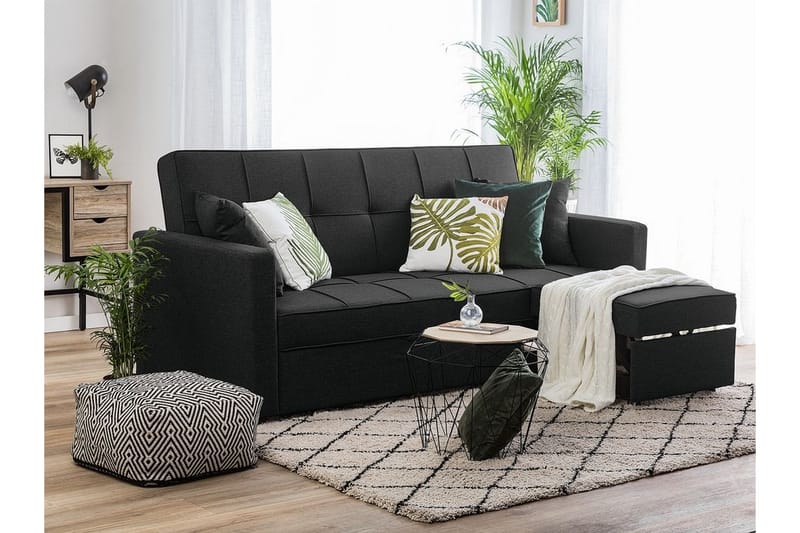 Bäddsoffa Glomma 207 cm - Svart - Möbler - Soffa - Bäddsoffa - Bäddsoffa längsbäddad