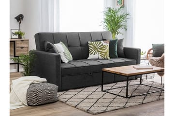Bäddsoffa Glomma 207 cm - Svart|Grå - Möbler - Soffa - Bäddsoffa - Bäddsoffa längsbäddad