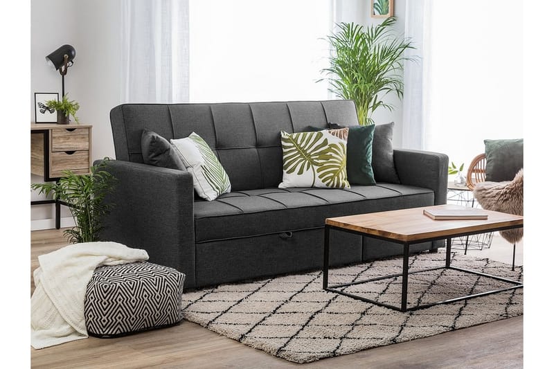 Bäddsoffa Glomma 207 cm - Svart|Grå - Möbler - Soffa - Bäddsoffa - Bäddsoffa längsbäddad
